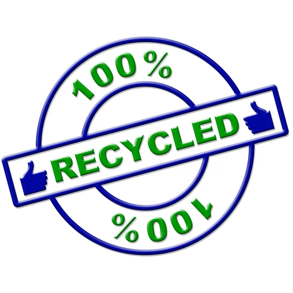 Hundred Percent Recycled Means Go Green And Completely — Stock Photo, Image
