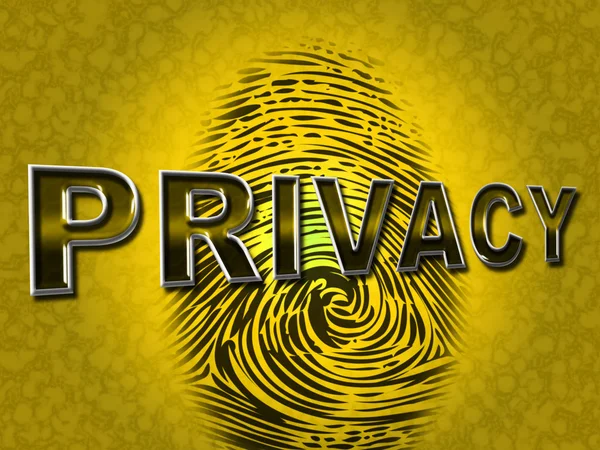 Privacy impronta digitale Indica Login non autorizzato e crittografia — Foto Stock