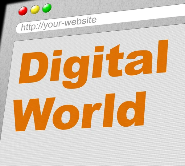 Digital World Shows Globalise Electronic And Globalization — Stock Photo, Image