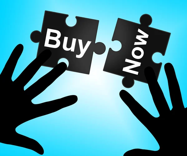 Comprar Ahora Significa En Este Momento Y Comprador —  Fotos de Stock