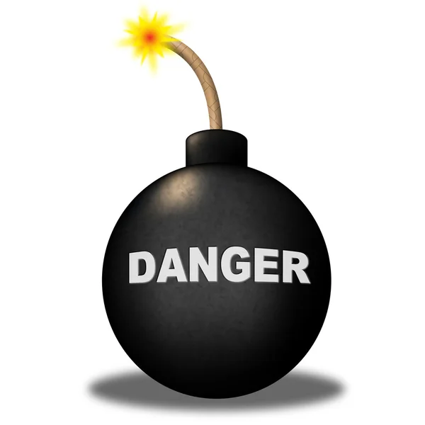 Danger Alert Indicates Beware Explosion And Safety — Stock Photo, Image