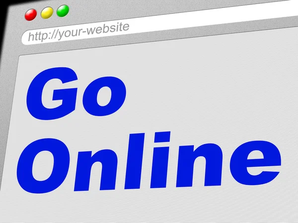 Go Online Page Shows Start Web And Internet — Stock Photo, Image