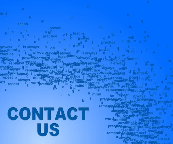 Contact Us Indicates Send Message And Communication — Stock Photo, Image