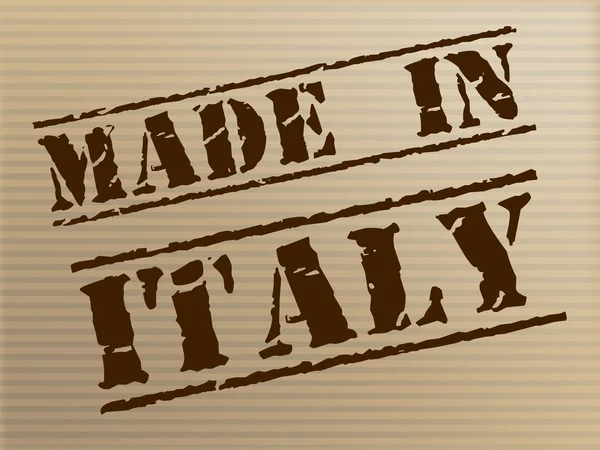 Made In Italy Means Import Industry And Manufacturing — Stock Photo, Image