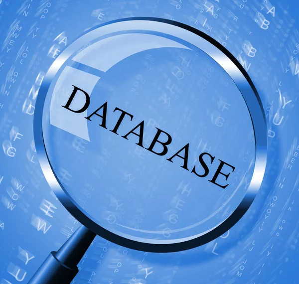 데이터베이스 돋보기 표시 바이트 확대 및 컴퓨팅 — 스톡 사진