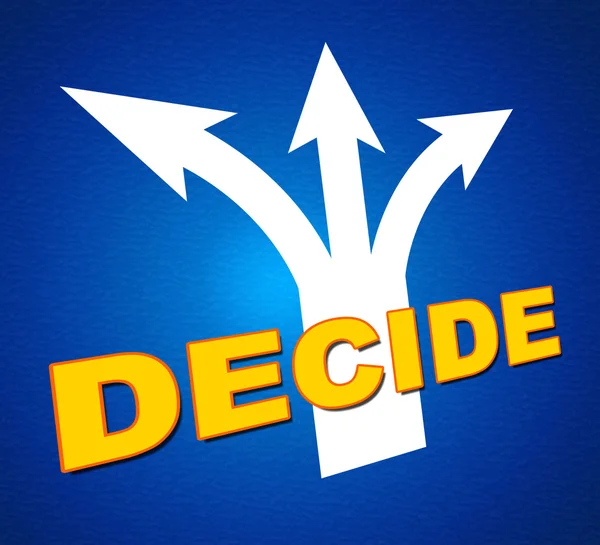 Decide Arrows Indicates Vote Indecisive And Choice — Stock Photo, Image