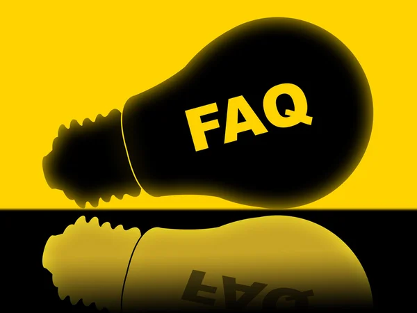FAQ Lightbulb betekent Veelgestelde vragen en antwoord — Stockfoto