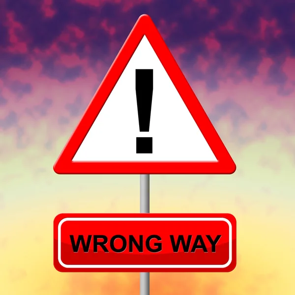 Wrong Way Indicates No Entrance And Alternative — Stock Photo, Image