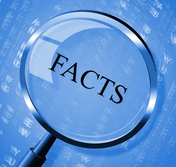 Facts Magnifier Means Details Intelligence And True — Stock Photo, Image