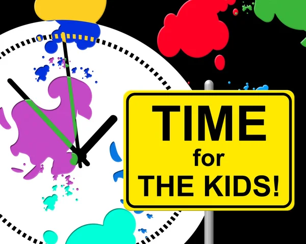 Time For Kids Indicates Right Now And Child — Stock Photo, Image