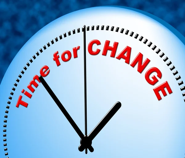 Tid för förändring visar just nu och ändra — Stockfoto