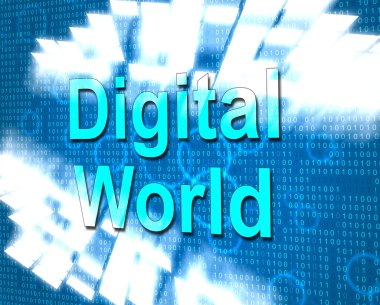 Digital World Represents Hi Tech And Data clipart