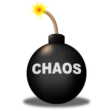 Kaos uyarı anlamına gelir Emanet bomba ve tehlikeli