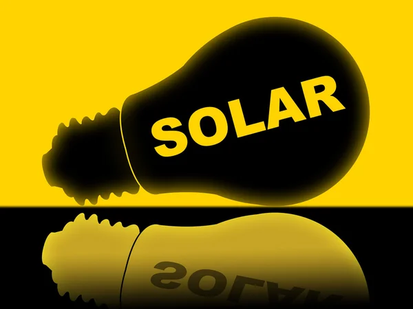 L'énergie solaire représente la source d'énergie et l'électricité — Photo