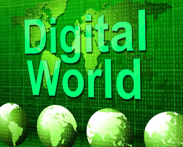 Digital World Shows High Tech And Data — Stock Photo, Image