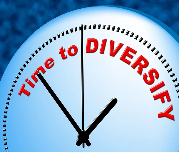 Time To Diversify Indicates At The Moment And Currently — Stock Photo, Image