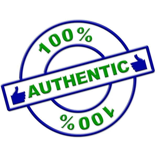 Hundred Percent Authentic Represents Bona Fide And Actual — Stock Photo, Image