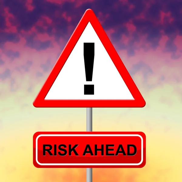 Risk Ahead Means Dangerous Risks And Hazard — Stock Photo, Image