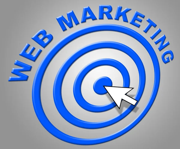 Webmarketing toont internetnetwerk en Websites — Stockfoto