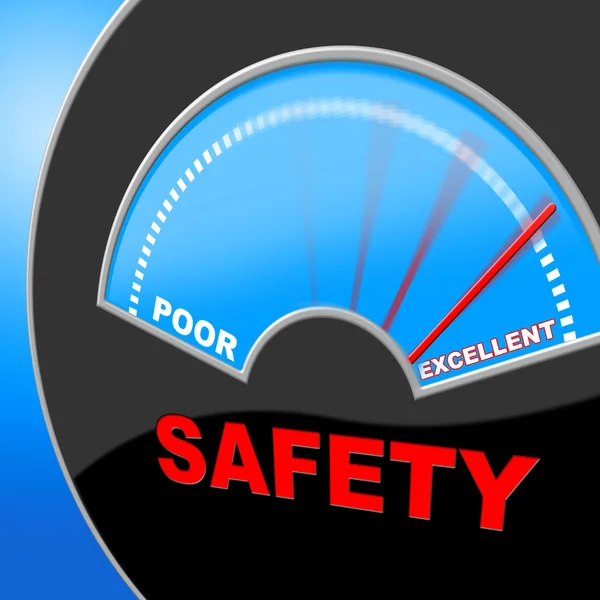 Excellent Safety Indicates Quality Excellency And Careful — Stock Photo, Image