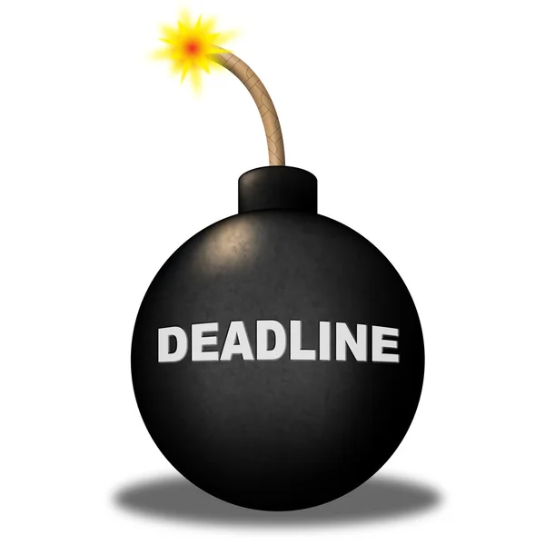 Deadline Limit Indicates Finishing Time And Caution — Stock Photo, Image