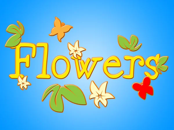 Panneau de fleurs représente plaque de bouquet et floraison — Photo