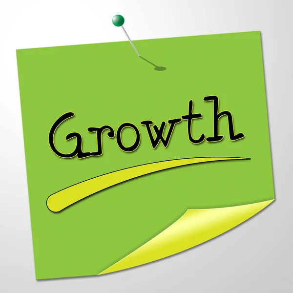 Growth Message Indicates Note Expand And Improve — Stock Photo, Image