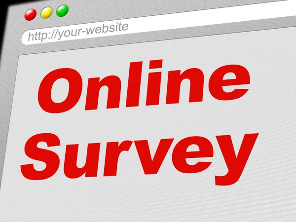 Online Survey Represents World Wide Web And Internet — Stock Photo, Image