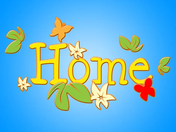 Home Flowers Indicates Household Florist And Residence — Stock Photo, Image