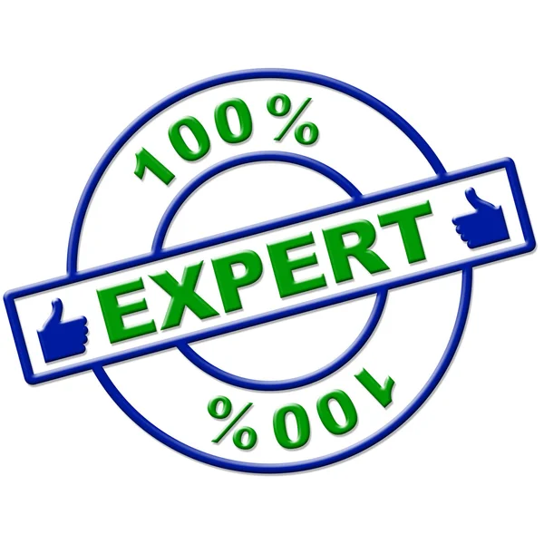 Hundred Percent Expert Means Excellence Completely And Skills — Stock Photo, Image