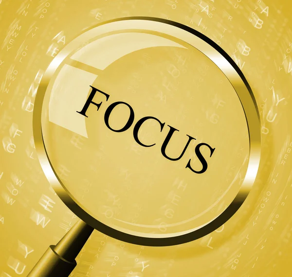 Focus Magnifier Indicates Aim Concentration And Research — Stock Photo, Image