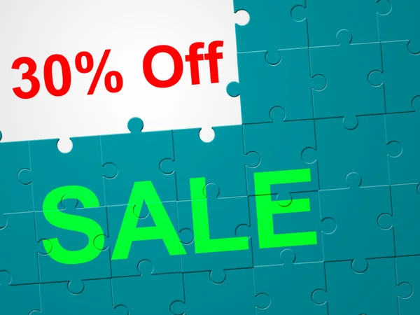 Thirty Percent Off Shows Clearance Reduction And Retail — Stock Photo, Image
