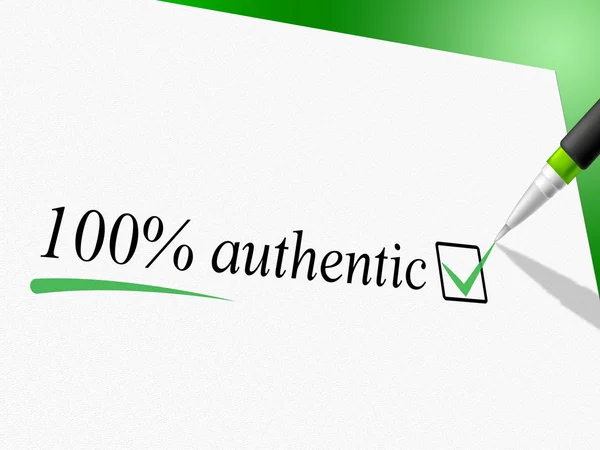 Hundred Percent Authentic Represents Bona Fide And Actual — Stock Photo, Image