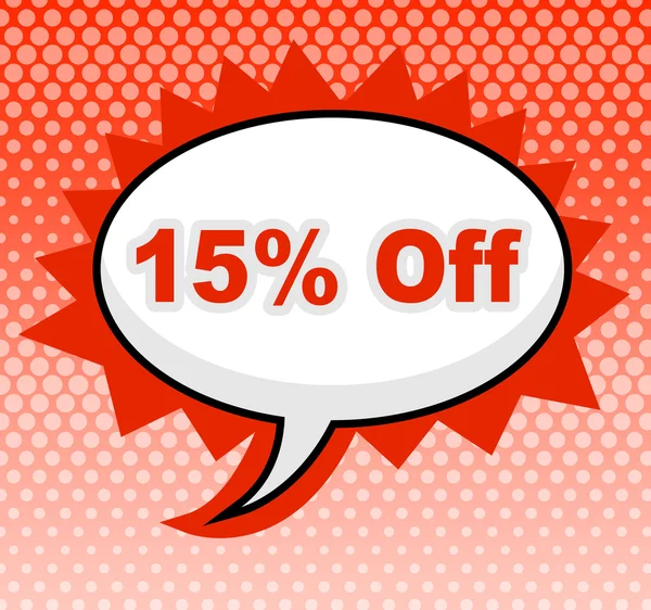 Fifteen Percent Off Represents Promotion Closeout And Promotional — Stock Photo, Image