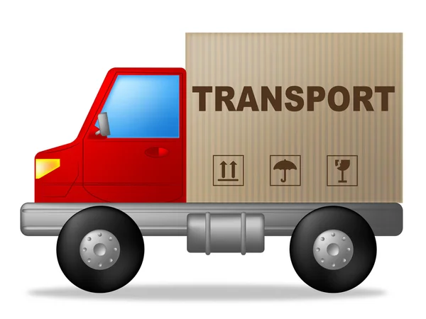 Transport Truck Represents Sign Lorry And Delivery — Stock Photo, Image