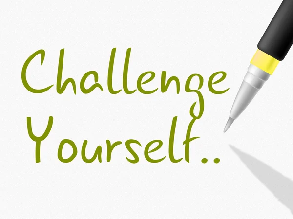 Challenge Yourself Indicates Persistence Determined And Motivate — Stock Photo, Image