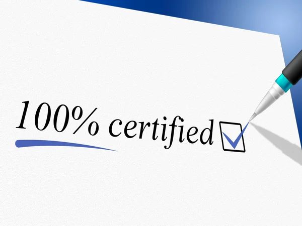 100 pour cent certifié indique mandat certifié et garanti — Photo