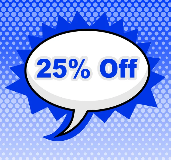 Twenty Five Percent Represents Merchandise Promo And Cheap — Stock Photo, Image