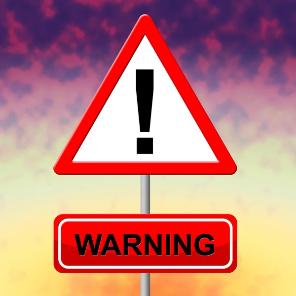 Warning Sign Means Hazard Alert And Safety — Stock Photo, Image