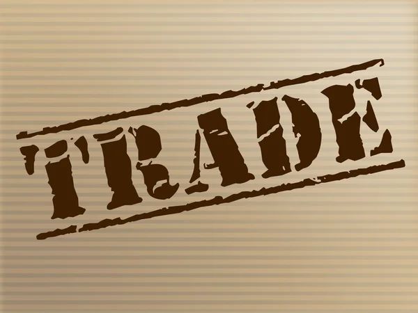 Handel stämpel representerar e-handel handel och köpa — Stockfoto
