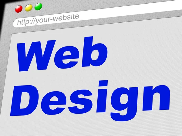 Web Design представляет сеть Www и Интернет — стоковое фото