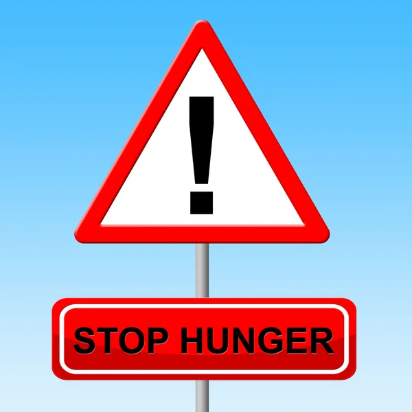 Stop Hunger muestra falta de comida y peligro — Foto de Stock