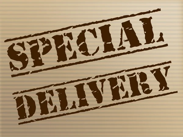 Special Delivery Means Notable Courier And Unique — Stock Photo, Image