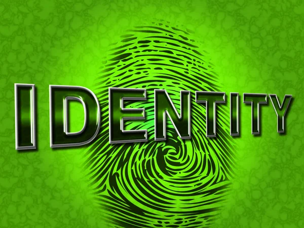 Identity Fingerprint Represents Log Ins And Brand — Stock Photo, Image