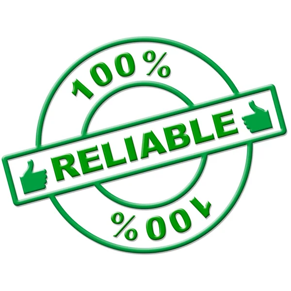 Hundred Percent Reliable Means Absolute Depend And Relying — Stock Photo, Image