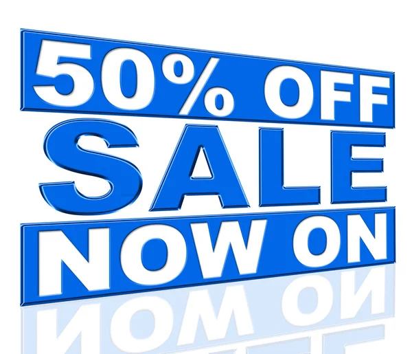 Fifty Percent Off Represents Just Now And Cheap — Stock Photo, Image