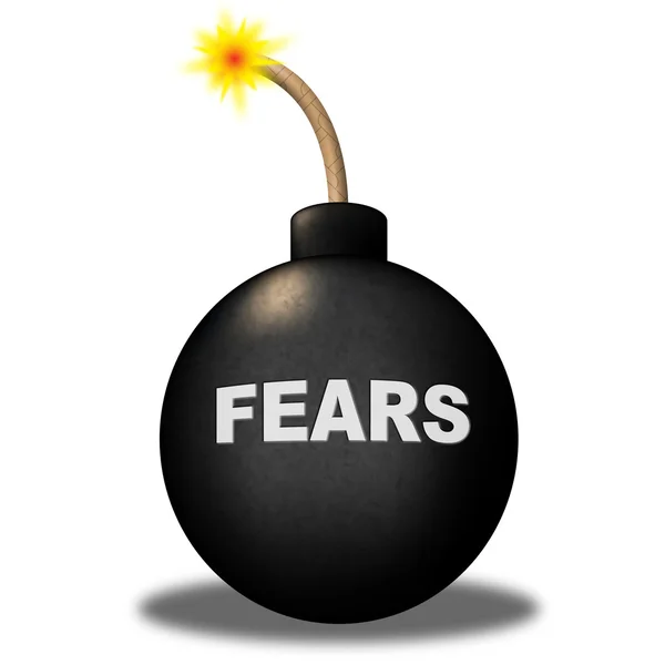 Fears Alert Shows Frightened Worry And Explosive — Stock Photo, Image