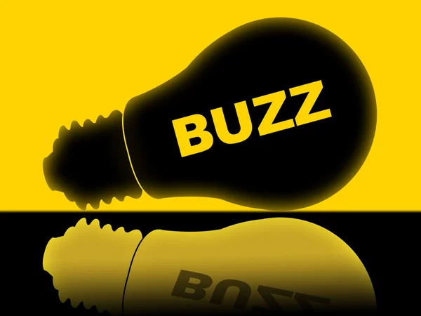 Buzz gloeilamp geeft aan populariteit publiciteit en zichtbaarheid — Stockfoto