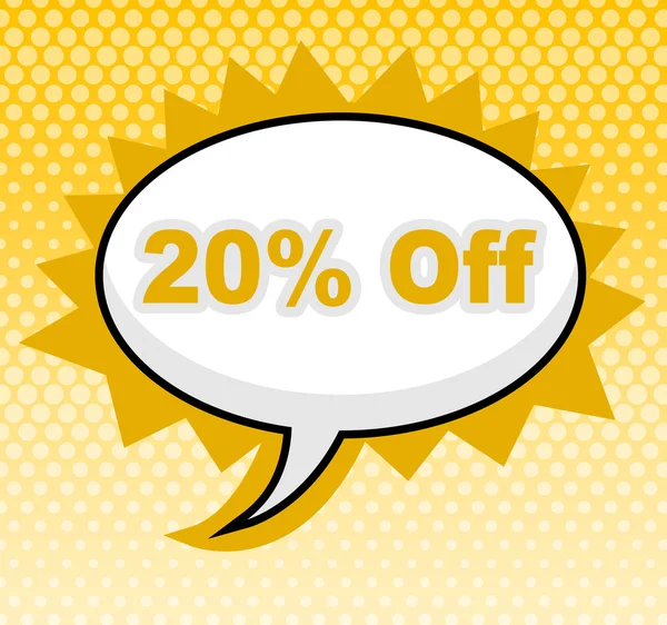 Twenty Percent Off Represents Sign Retail And Promotional — Stock Photo, Image