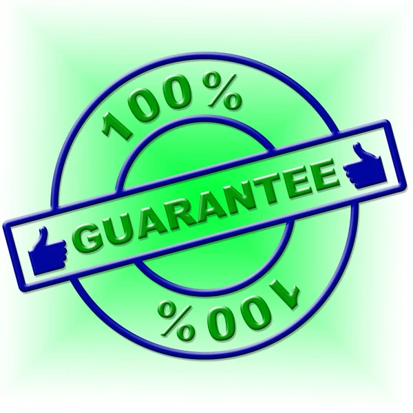Hundred Percent Guarantee Means Promise Ensure And Guaranteed — Stock Photo, Image